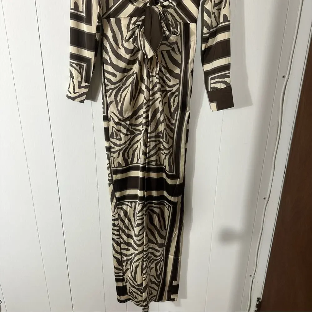 NEW Fashion Nova St. Tropez Animal Jumpsuit- Brown Combo Size XS - Picture 12 of 13